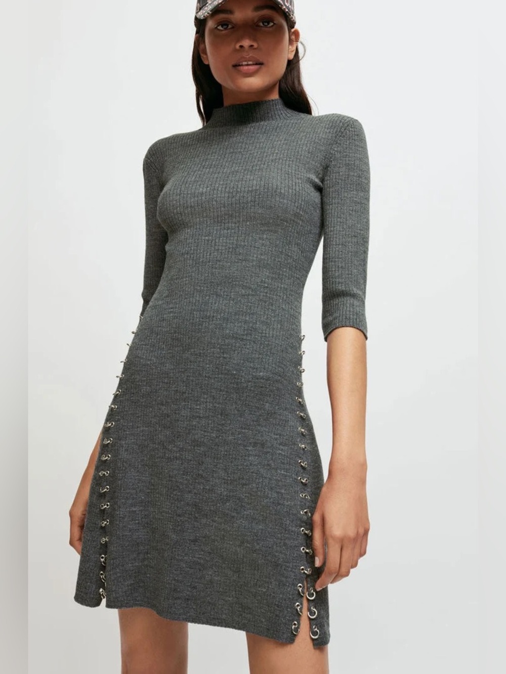 Maje Rolea Chain Link Detail Sweater Dress
